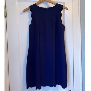 JCrew Navy Scalloped Dress
